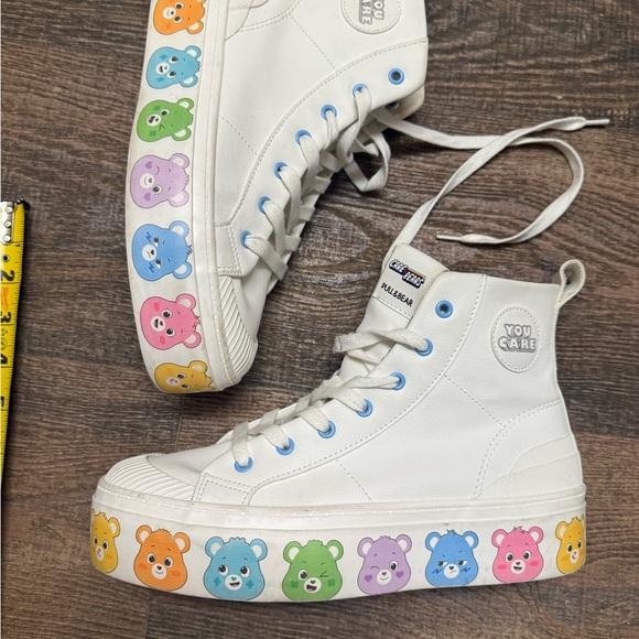 Pull&Bear 7.5 Care Bears collab Mint/New cond worn under 5 hours platform sneaks - Picture 11 of 15